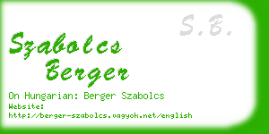 szabolcs berger business card